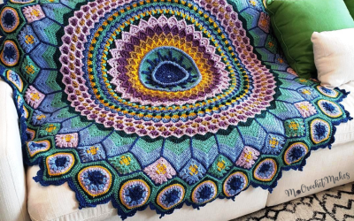 Peacock Plumes Afghan Crochet Along